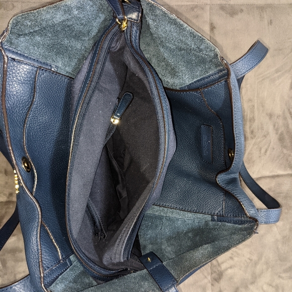 Michael Kors Bags Michael Kors Navy Ashbury Leather Shoulder Bag Poshmark